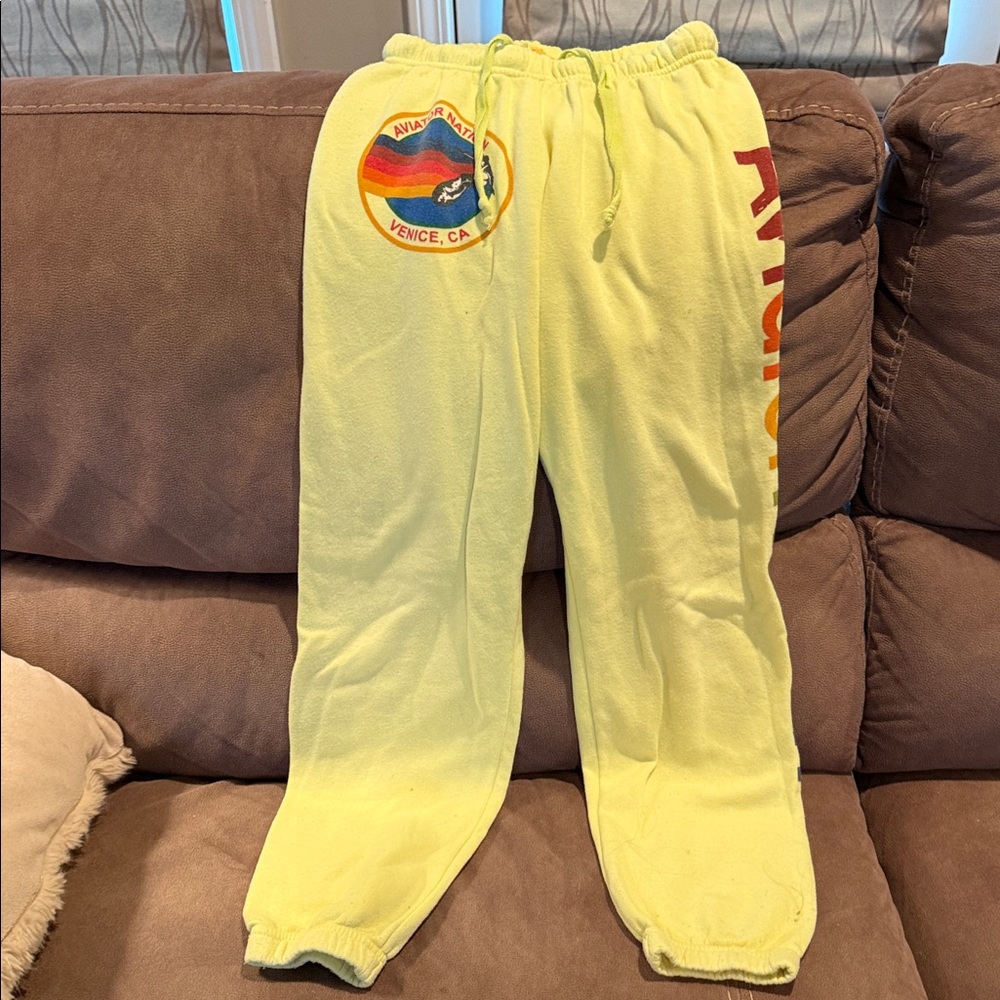 Women’s Aviator Nation Yellow Joggers Size XS